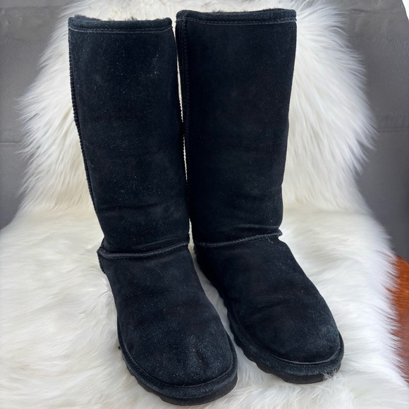 BearPaw black tall pullover Suede Boots Size10W - Picture 1 of 11